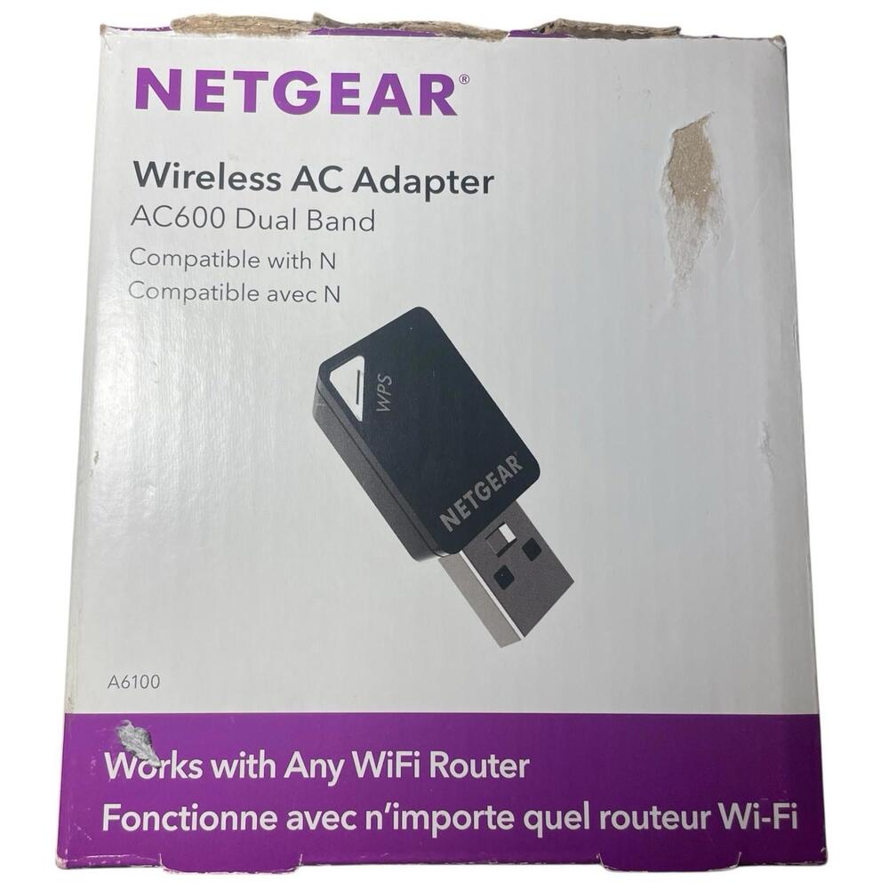 Netgear Wireless AC Adapter AC600 Dual Band WiFi USB Adapter A6100 NEW